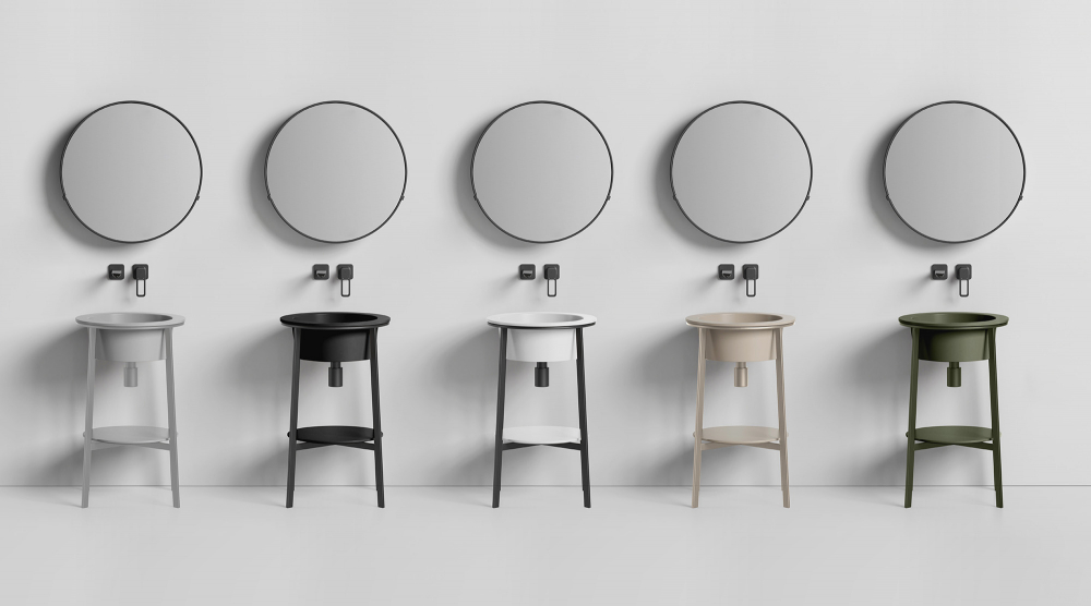 Консоль с керамической раковиной Abber Bequem AC2130MW 50x50x85 (белый матовый)