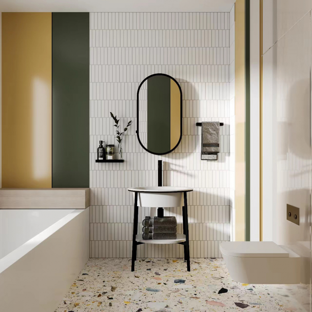 Консоль с керамической раковиной Abber Bequem AC2131MW 70x50x83 (белый матовый)