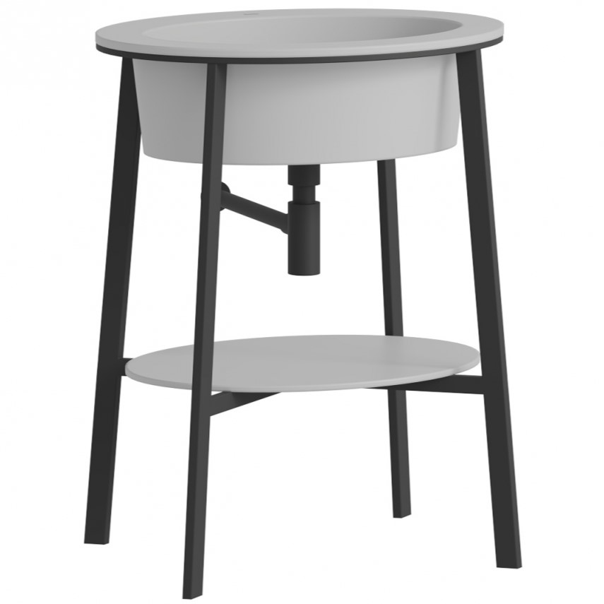 Консоль с керамической раковиной Abber Bequem AC2131MW 70x50x83 (белый матовый)