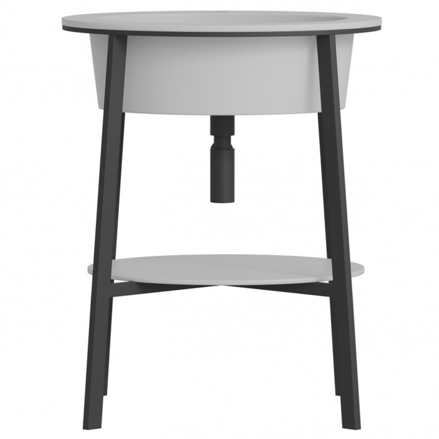 Консоль с керамической раковиной Abber Bequem AC2131MW 70x50x83 (белый матовый)