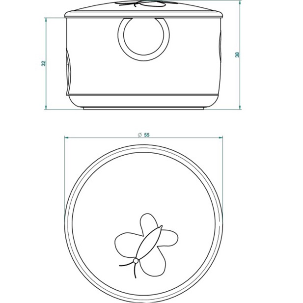 Коробка для таблеток фарфоровая настольная 5.5x5.5 см. THG Capucine Mauve Decor Or A7D-A02-4616 (золотой, лиловый, белый)