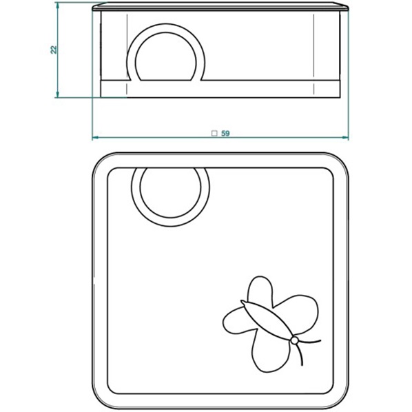 Коробка для таблеток фарфоровая настольная 5.5x5.5 см. THG Capucine Mauve Decor Or A7D-A02-4617 (золотой, лиловый, белый)