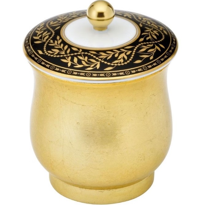 Коробка с белой фарфоровой крышкой Marquise Porcelaine Noire A7F-A02-4619 (золотой, черный)