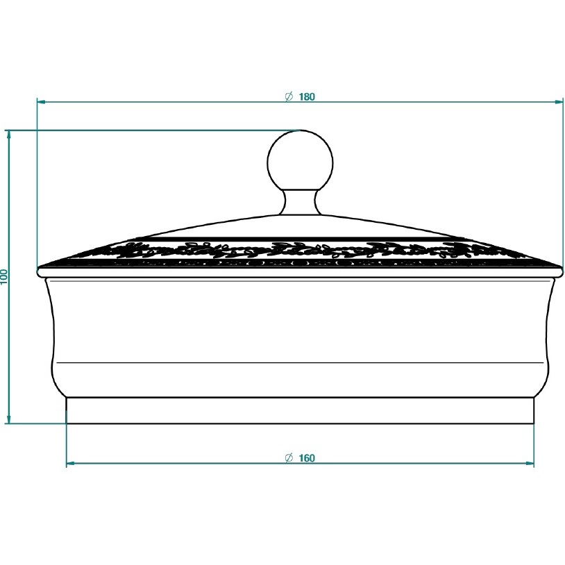 Коробка с белой фарфоровой крышкой Marquise Porcelaine Noire A7F-A02-4623 (золотой, черный)