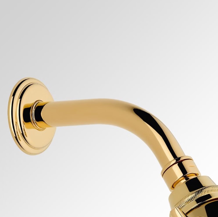 Кронштейн для верхнего душа настенный 12 см. THG Panthere Cristal clair U6A-F01-82 (золотой)