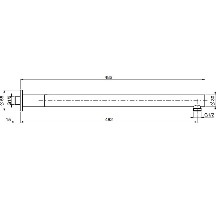 Кронштейн для верхнего душа настенный 46см, 1/2 Fima Carlo Frattini Soffioni F5913CR (хром)