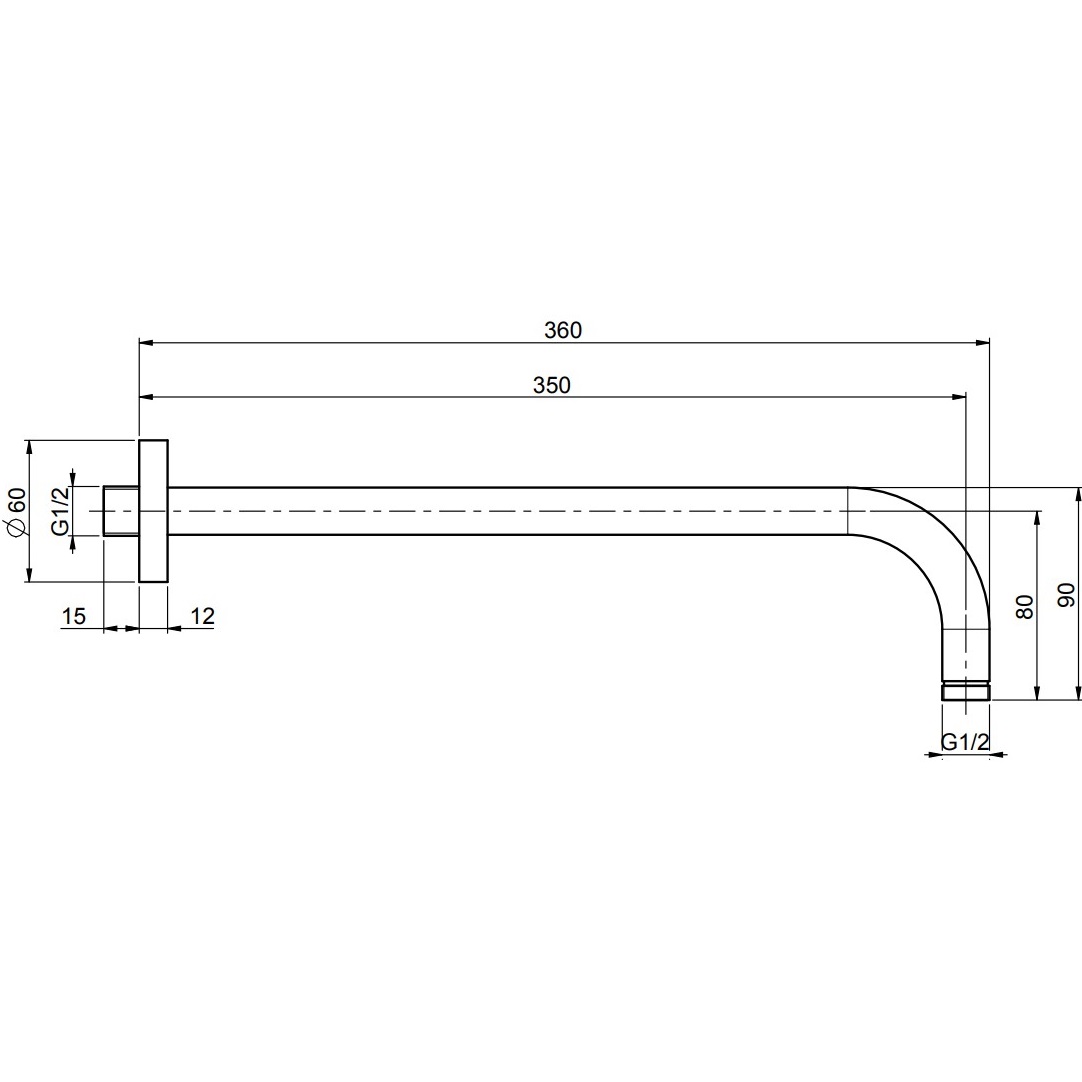 Кронштейн настенный 35 см. 1/2 Fima Carlo Frattini Wellness F2138OR (золотой)