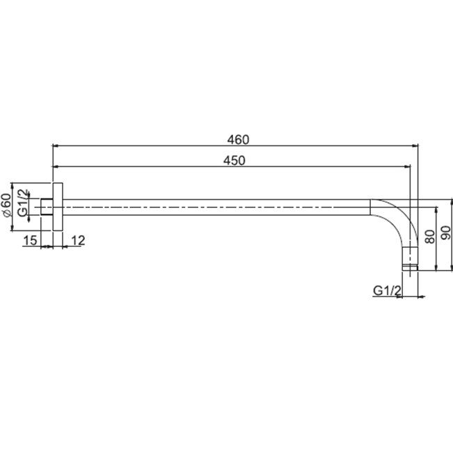 Кронштейн настенный 45 см. 1/2 Fima Carlo Frattini Wellness F2138NS.45 (черный матовый)