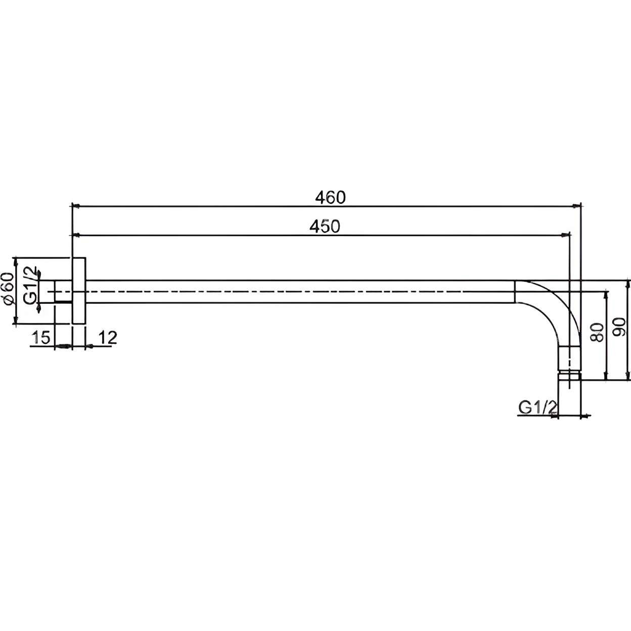 Кронштейн настенный 45 см. 1/2 Fima Carlo Frattini Wellness F2138OR.45 (золотой)