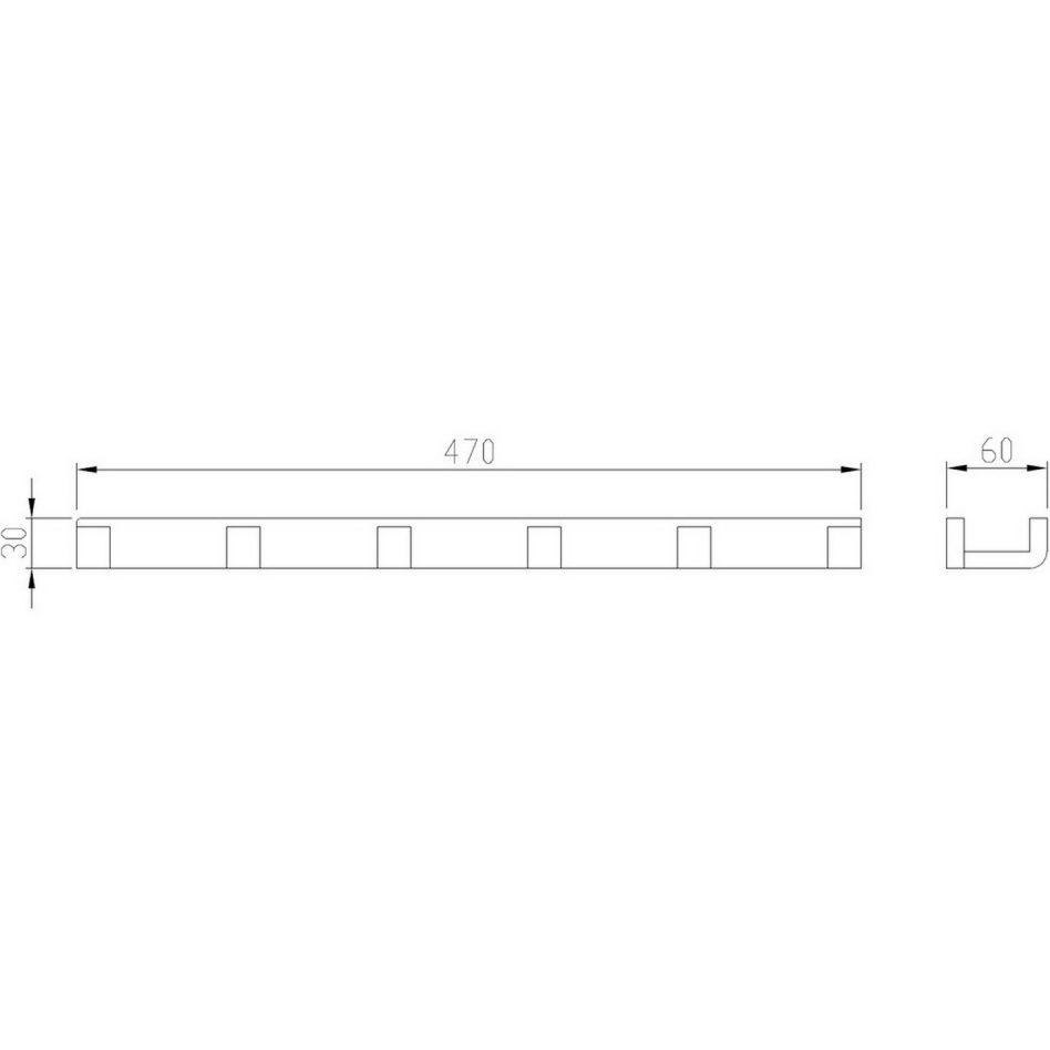 Крючок Abber Nord AA1752NG (никель), на 6 вешалок