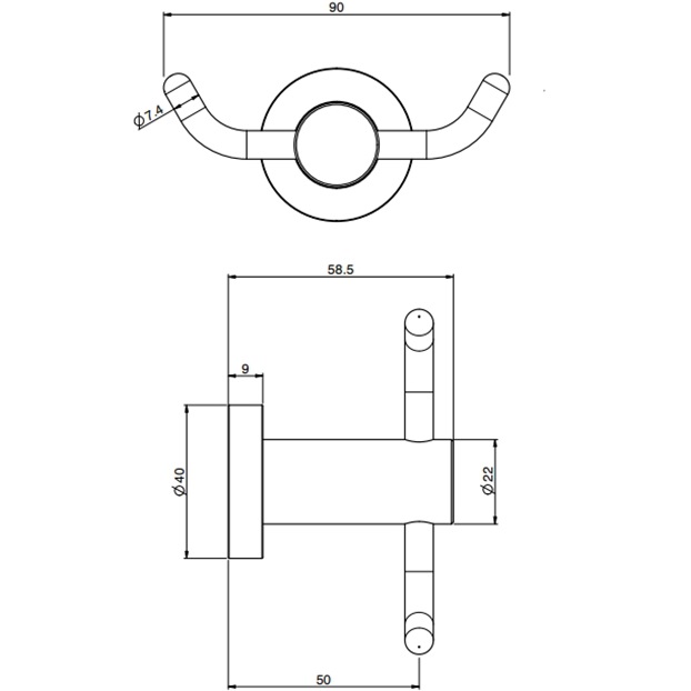 Крючок двойной Fima Carlo Frattini Accessori F6004/2OR (золотой)