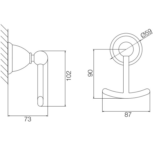 Крючок двойной Fima Carlo Frattini Accessori F6044/2CR (хром)