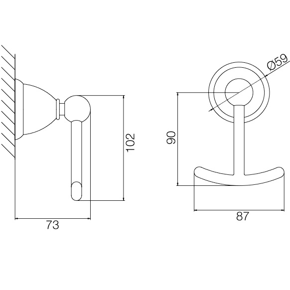 Крючок двойной Fima Carlo Frattini Accessori F6044/2OR (золотой)