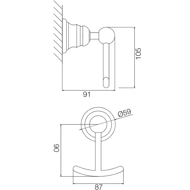 Крючок двойной Fima Carlo Frattini Accessori F6064/2CR (хром)