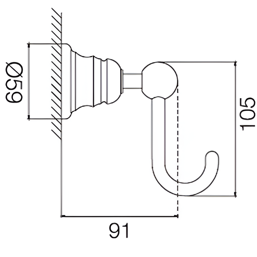 Крючок Fima Carlo Frattini Accessori F6064/1CR (хром)
