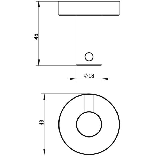 Крючок настенный одинарный Whitecross Ergo ER2210CR (хром)