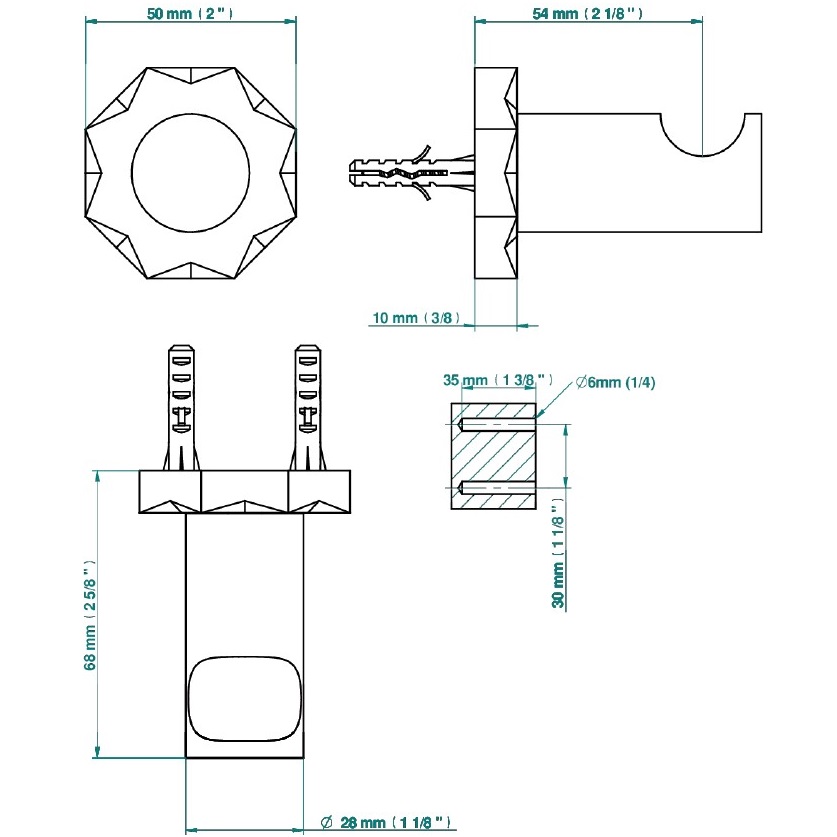 Крючок одинарный подвесной THG Nihal Porcelaine Ivoire U2N-F30-517 (золотой)