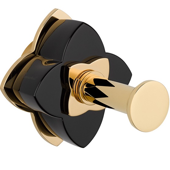 Крючок подвесной THG Petale de cristal noir U6D-F01-517 (золотой, черный хрусталь)