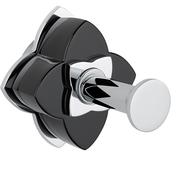 Крючок подвесной THG Petale de cristal noir U6D-A02-517 (хром, черный хрусталь)