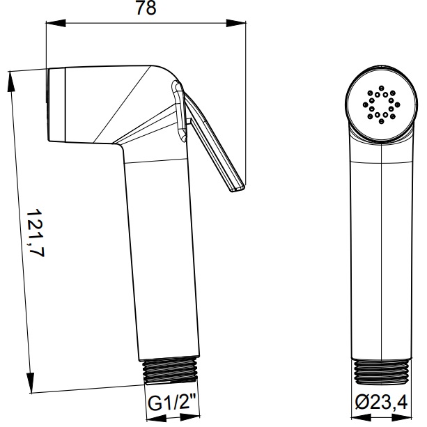 Лейка гигиеническая Almar E082110.CR (хром)
