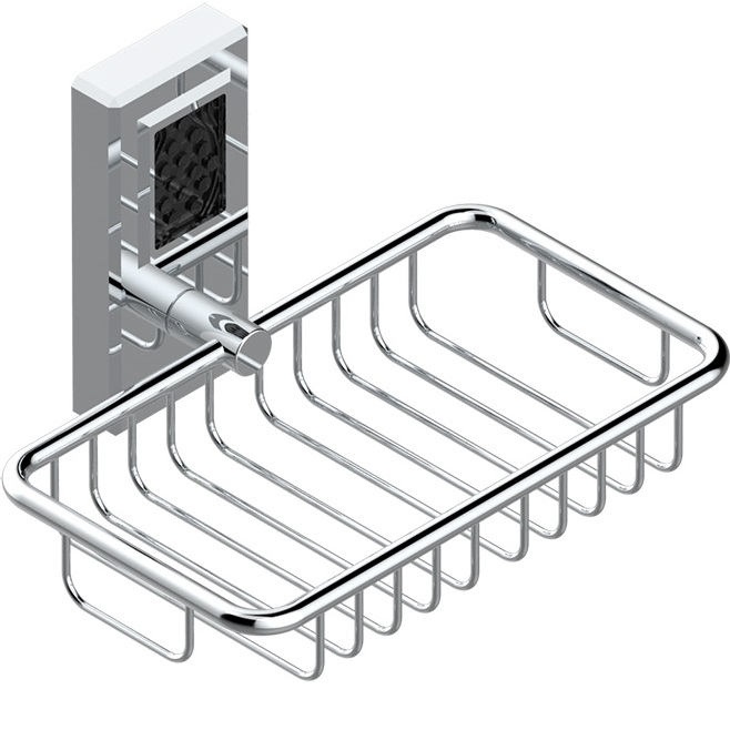 Мыльница-корзина металлическая THG Metropolis cristal clair A2L-A02-620 (хром, черный)