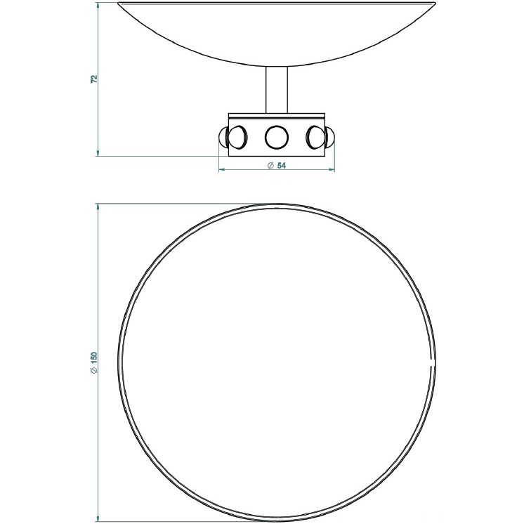 Мыльница металлическая настольная 15 см. THG Mossi A2N-A02-544GM (хром, черный хрусталь)