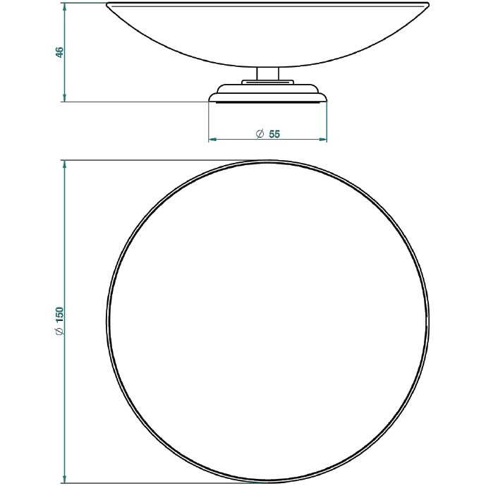 Мыльница металлическая настольная 15x15 см. THG Marquise porcelaine blanche A7G-A02-544GM (хром, платина)