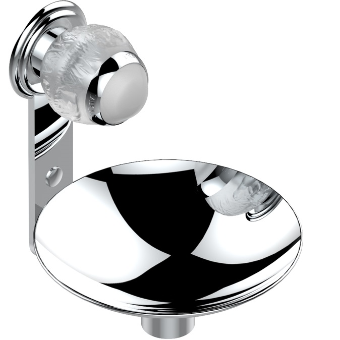 Мыльница металлическая подвесная 15x15 см. THG Panthere Cristal clair A2H-A02-546GM (хром, прозрачный хрусталь)