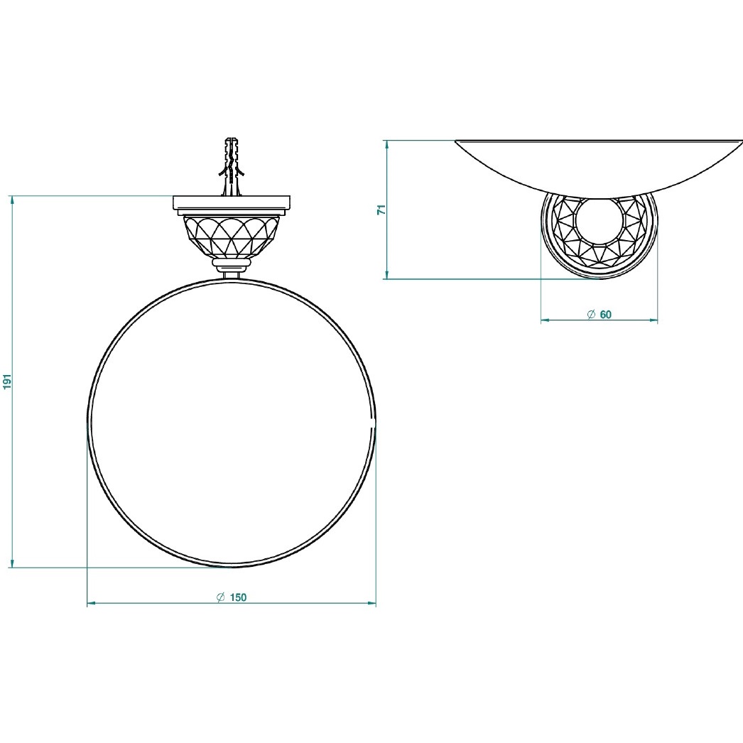 Мыльница металлическая подвесная THG Mandarine Cristallia Diamant U1K-F01-546GM (золотой)