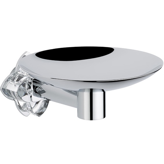 Мыльница металлическая подвесная THG Petale de cristal clair U6A-A02-546GM (хром, прозрачный хрусталь)