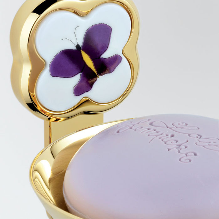 Мыльница подвесная 15x15 см. THG Capucine Mauve Decor Or A7D-F01-546GM (золотой, лиловый)