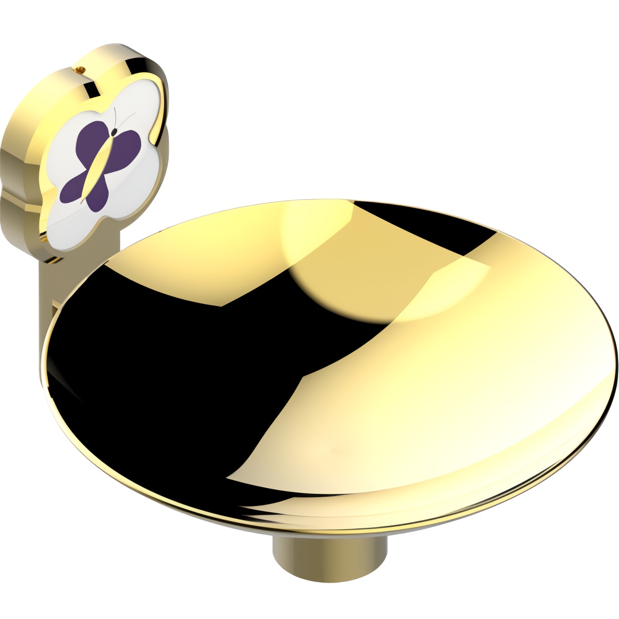 Мыльница подвесная 15x15 см. THG Capucine Mauve Decor Or A7D-F01-546GM (золотой, лиловый)