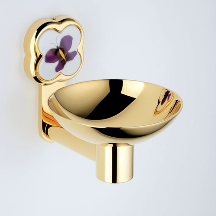 Мыльница подвесная 15x15 см. THG Capucine Mauve Decor Or A7D-F01-546GM (золотой, лиловый)