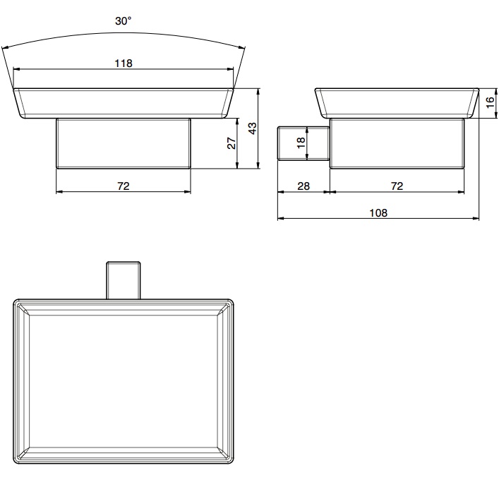 Мыльница подвесная Fima Carlo Frattini Accessori F6023/2WNS (черный матовый)