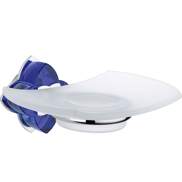 Мыльница подвесная THG Petale de cristal bleu U6B-A02-500 (хром, синий хрусталь)