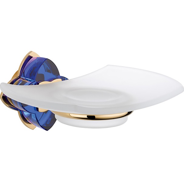 Мыльница подвесная THG Petale de cristal bleu U6B-F01-500 (золотой, синий хрусталь)