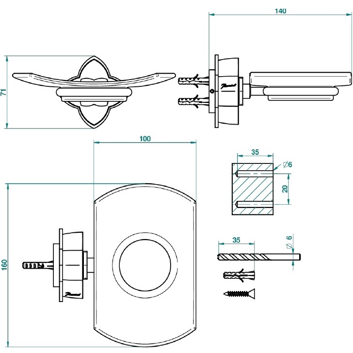 Мыльница подвесная THG Petale de cristal clair U6A-A02-500 (хром)