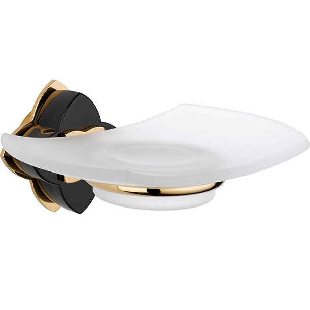 Мыльница подвесная THG Petale de cristal noir U6D-F01-500 (золотой, черный хрусталь)