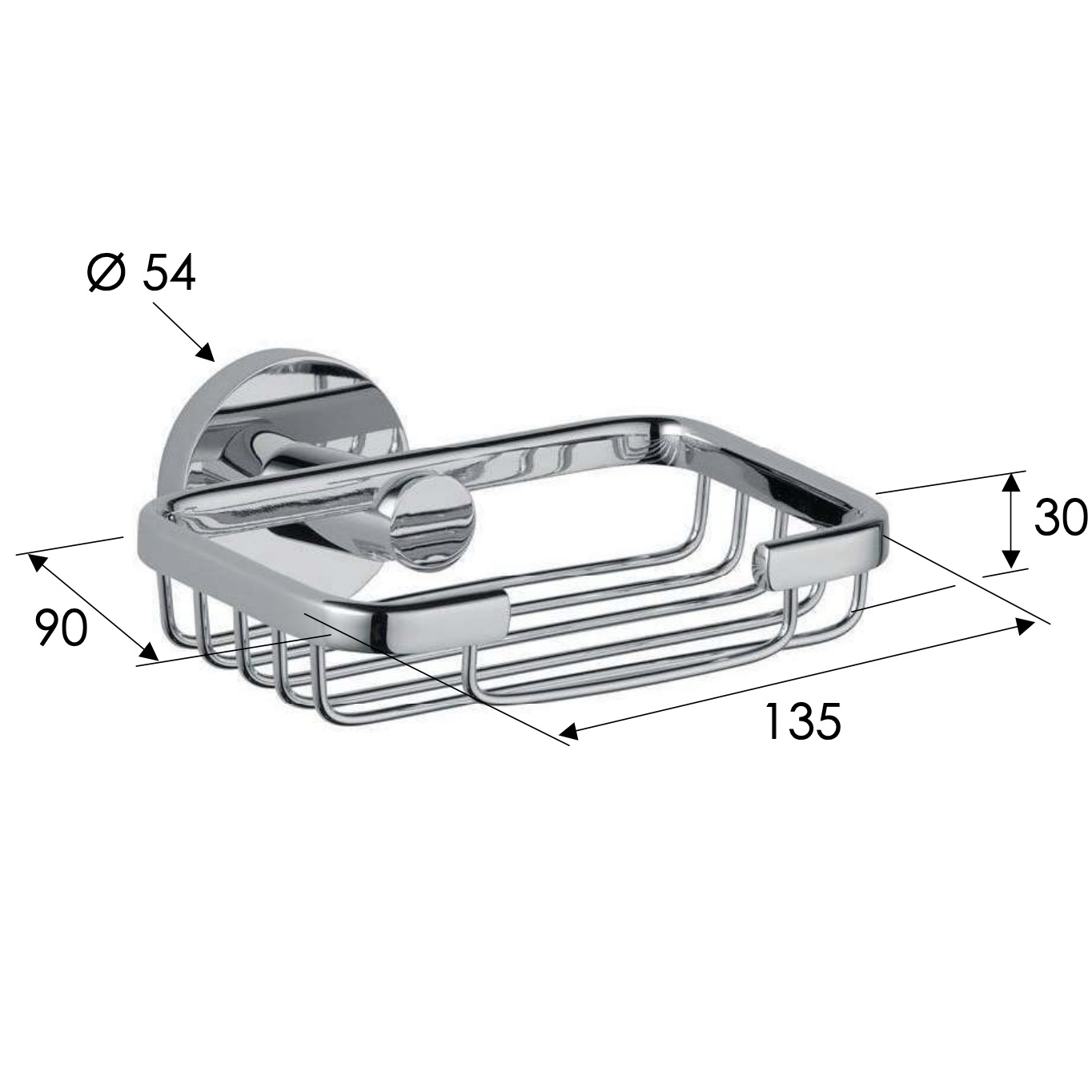 Мыльница Remer Guest GS11CFP (черный брашированный хром)