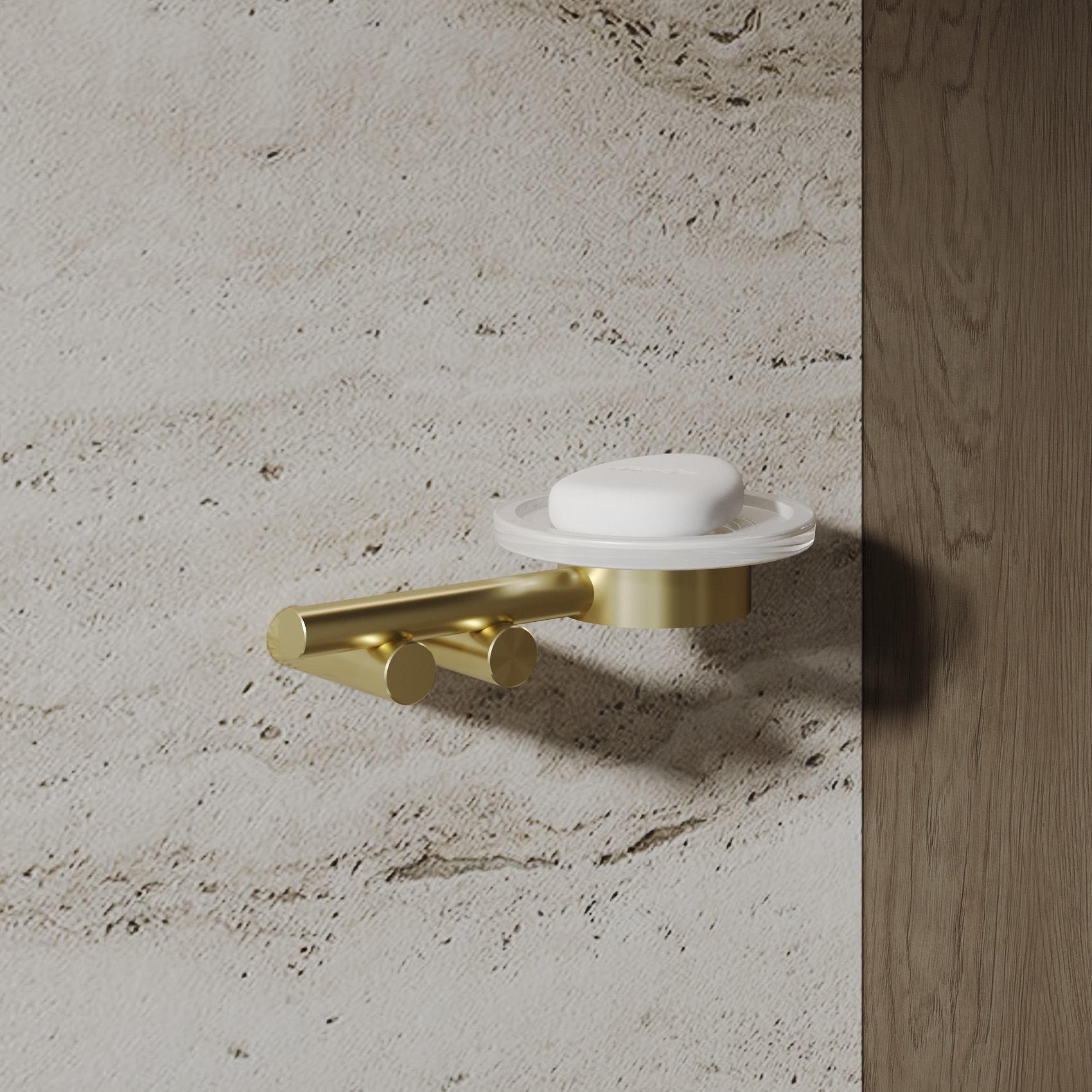 Мыльница с держателем Abber Osten 316 AA1858BG (золото брашированное)