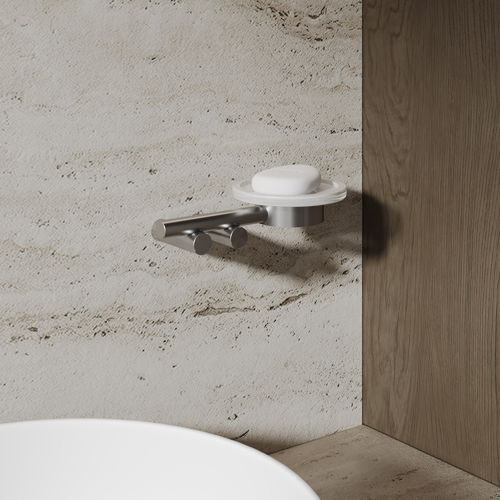 Мыльница с держателем Abber Osten 316 AA1858BST (сталь брашированная)