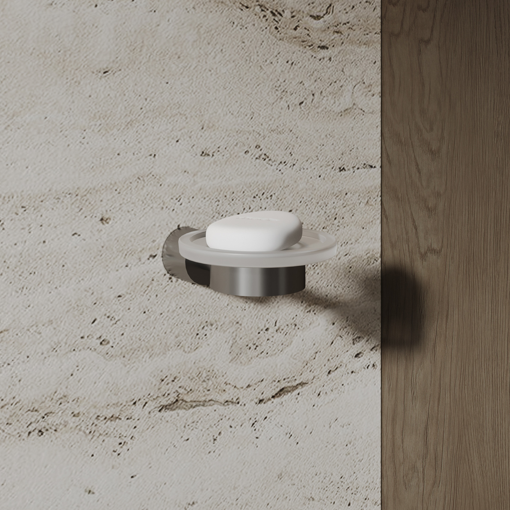 Мыльница с держателем Abber Osten 316 AA185A8BGG (оружейная сталь брашированная)