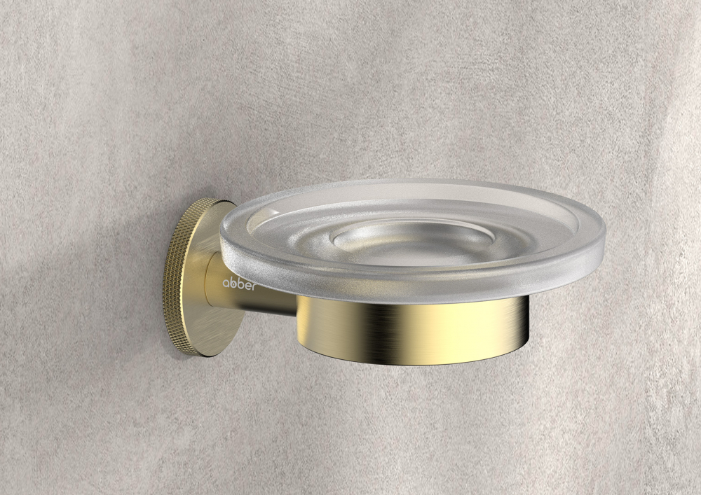 Мыльница с держателем Abber Pol 316 AA1958BG (светлое золото брашированное)