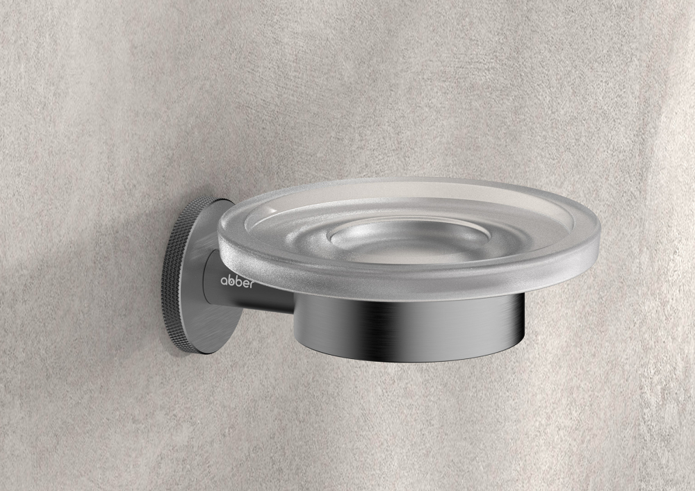 Мыльница с держателем Abber Pol 316 AA1958BGG (оружейная сталь брашированная)