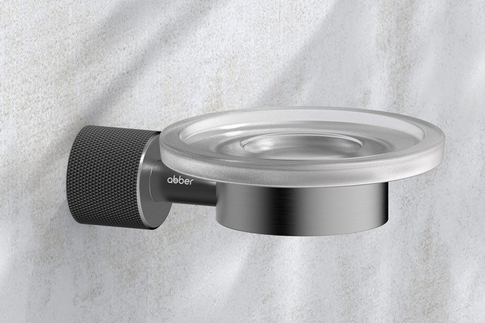 Мыльница с держателем Abber Pol 316 AA195A8BGG (оружейная сталь брашированная)