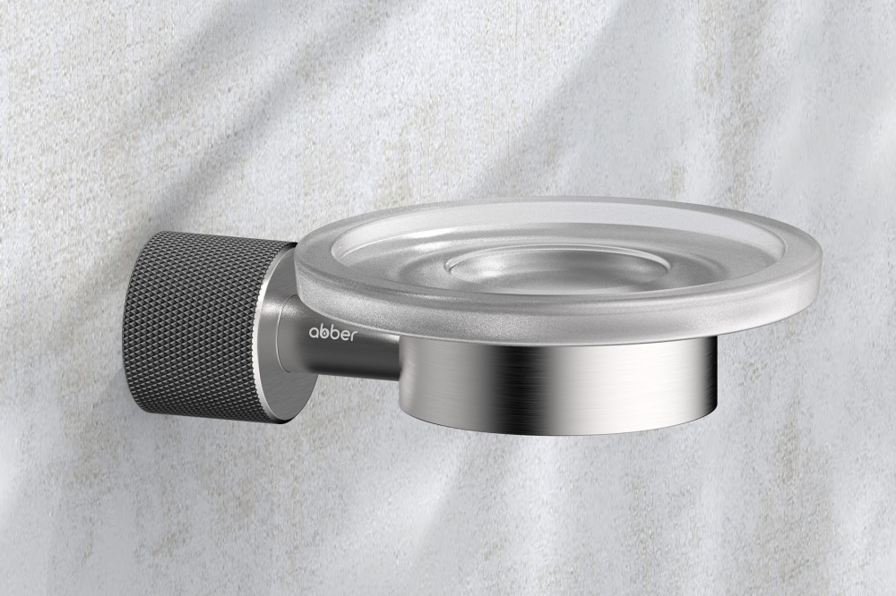 Мыльница с держателем Abber Pol 316 AA195A8BST (сталь брашированная)