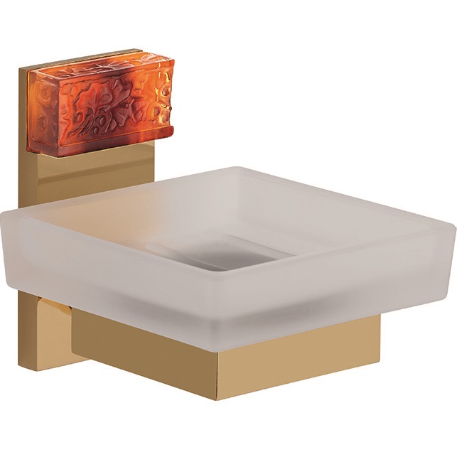 Мыльница стеклянная подвесная THG Ginkgo U5E-F01-500 (золотой, оранжевый хрусталь)