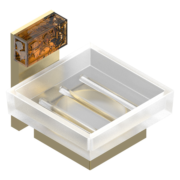 Мыльница стеклянная подвесная THG Ginkgo U5E-F01-500 (золотой, оранжевый хрусталь)