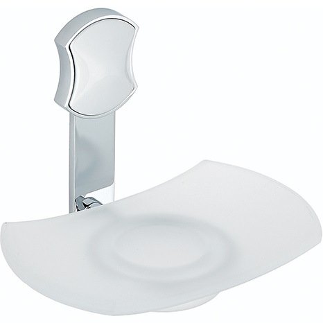 Мыльница стеклянная подвесная THG Infini white porcelain U2D-A02-500 (хром, белый)