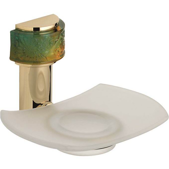 Мыльница стеклянная подвесная THG Island U5B-F30-500 (золотой, зеленый)